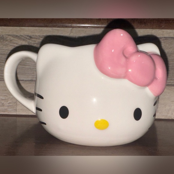 Sanrio Hello Kitty with Pink Bow Figural Face Head Ceramic coffee mug - NEW - Picture 3 of 10